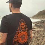 Audaces Fortuna Iuvat Black T - Orange Print